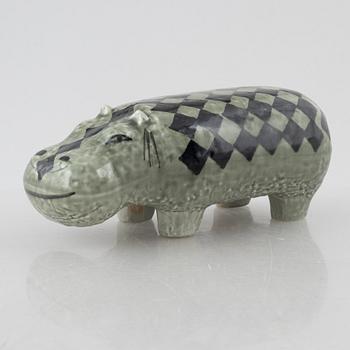 Lisa Larson, figurin, stengods, "Flodhäst" ur serien "Stora zoo", Gustavsberg.