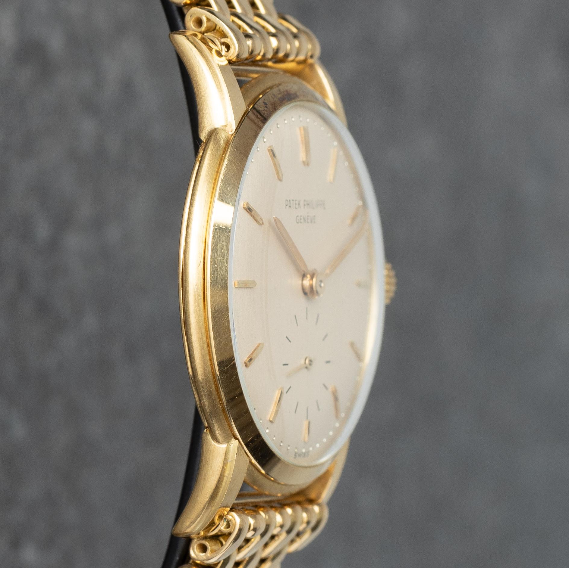 Patek Philippe, Calatrava, "Beads of rice bracelet by Gay Frères", ca 1954.