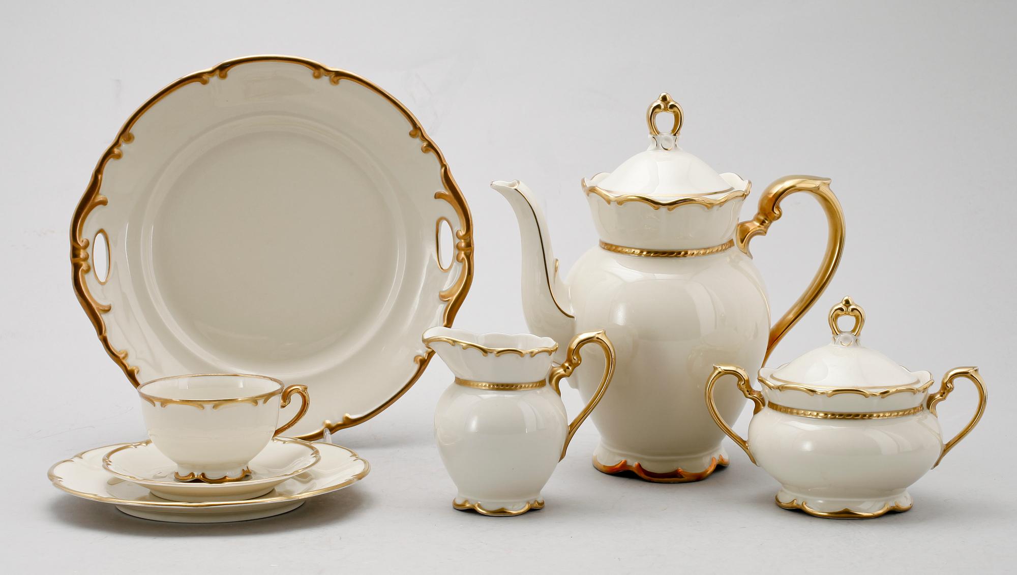KAFFESERVIS, porslin, 1900-talets mitt.
