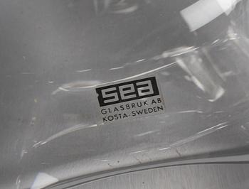 BORDSFOTOGENLAMPA, glas. Märkt Sea Glasbruk AB, Kosta Sweden.