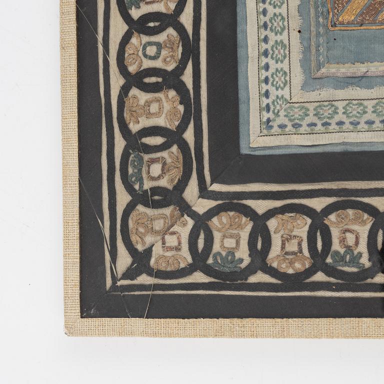 A silk embroidery, China, early 20th century.