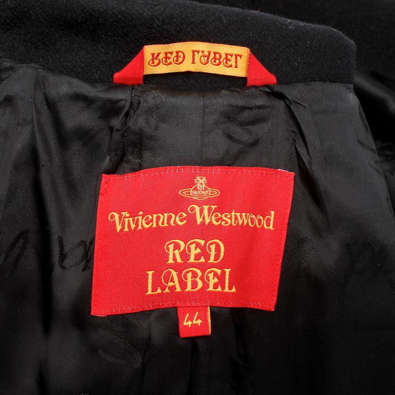 VIVIANNE WESTWOOD red label, a black wool coat, size 44.