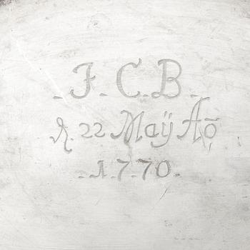 TERRIN, tenn, bär monogram J. C. B och datering 1770 Tyskland.