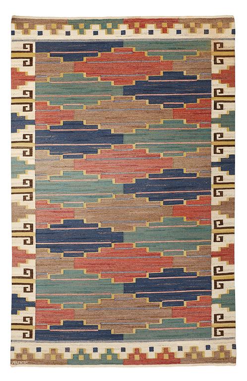 Märta Måås-Fjetterström, A CARPET, "Blå heden", flat weave, ca 273,5 x 181,5 cm, signed AB MMF.