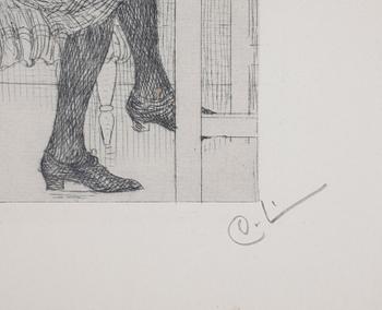 CARL LARSSON, etsning, 2 etat, monogramsign i blyerts.