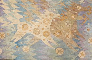 Barbro Nilsson, A TAPESTRY, "Guldhästen", a tapestry variant, ca 242,5 x 228 cm, signed AB MMF BN.