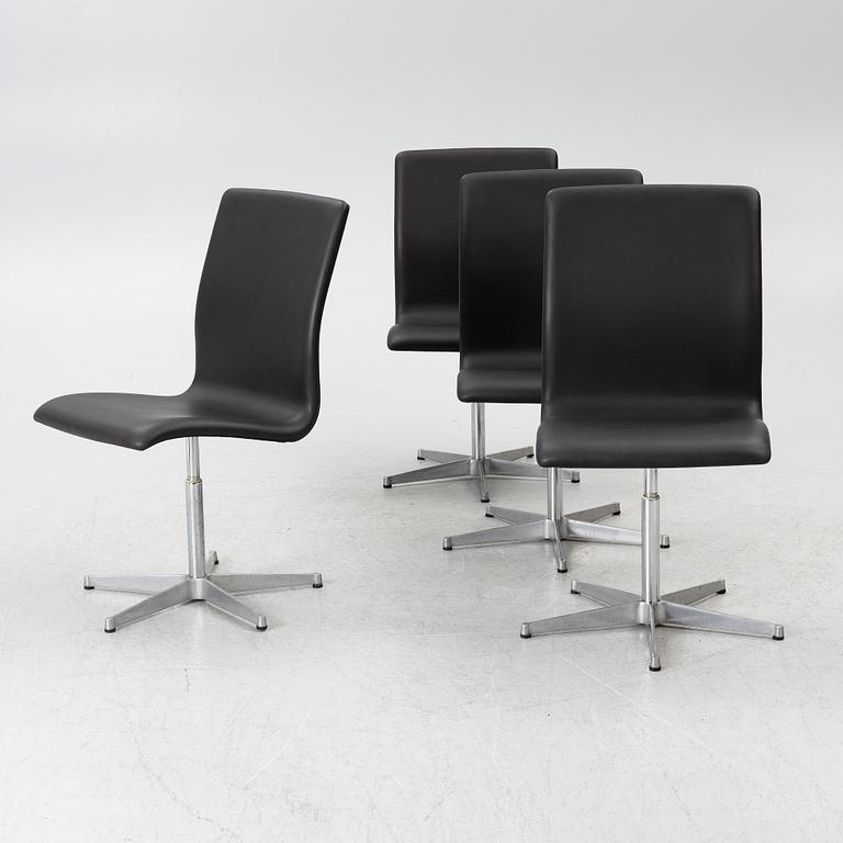 Arne Jacobsen, Stolar 4 st. "Oxford Chair", Fritz Hansen, Danmark.