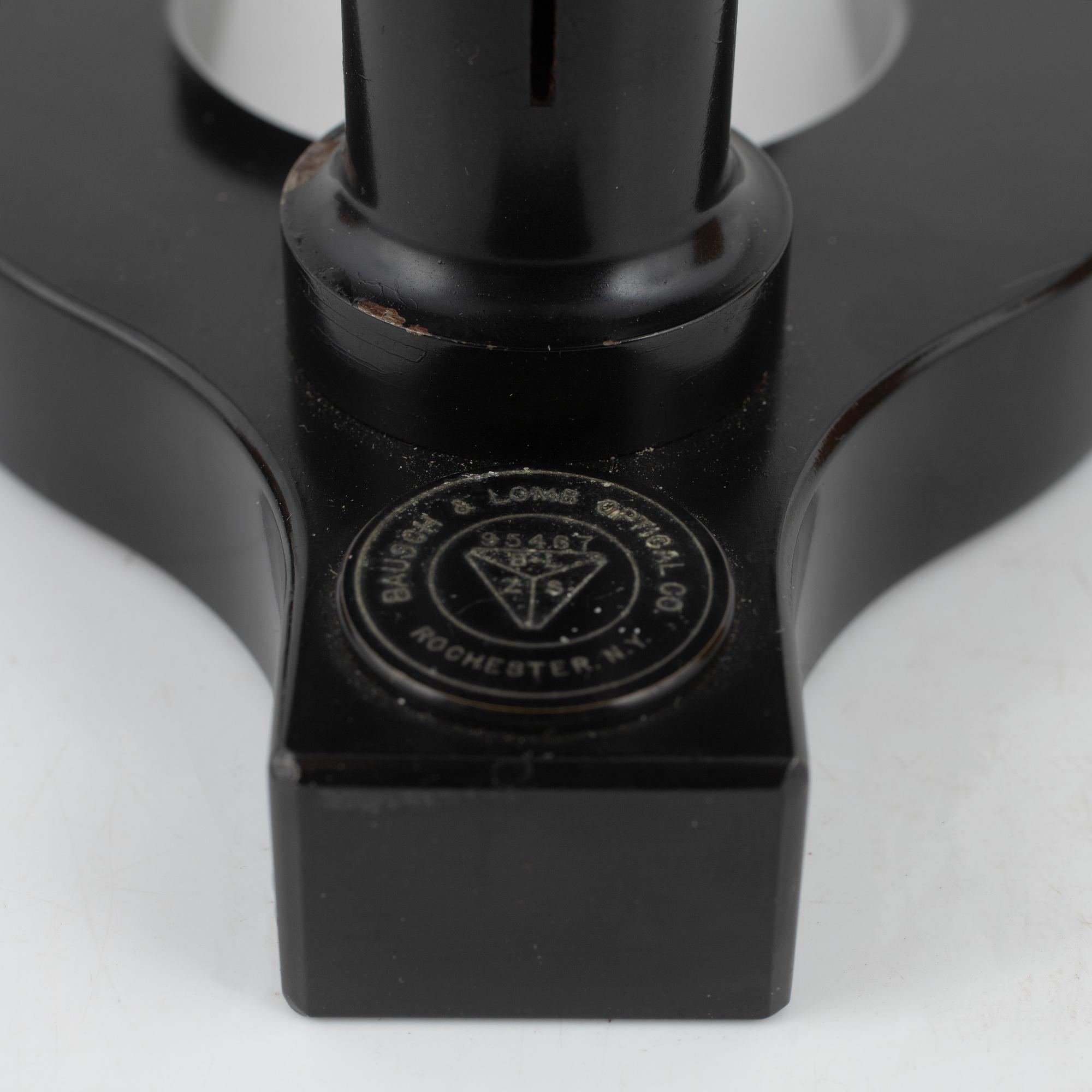 A microscope with accessories, Bausch & Lomb Optical Co. Rochester N.Y, early 20th Century.