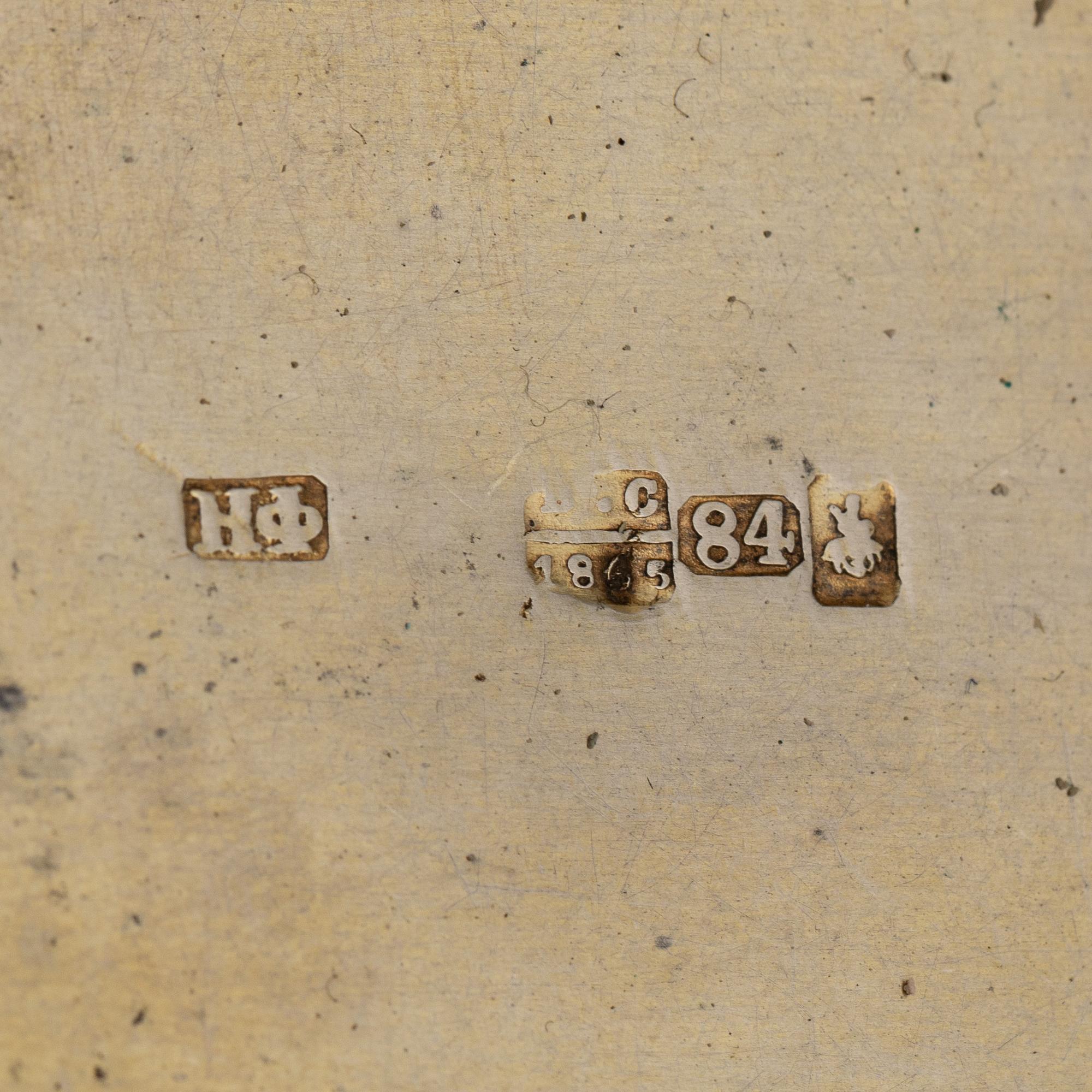 Two silver cases Moscow, 1865 & 1869.