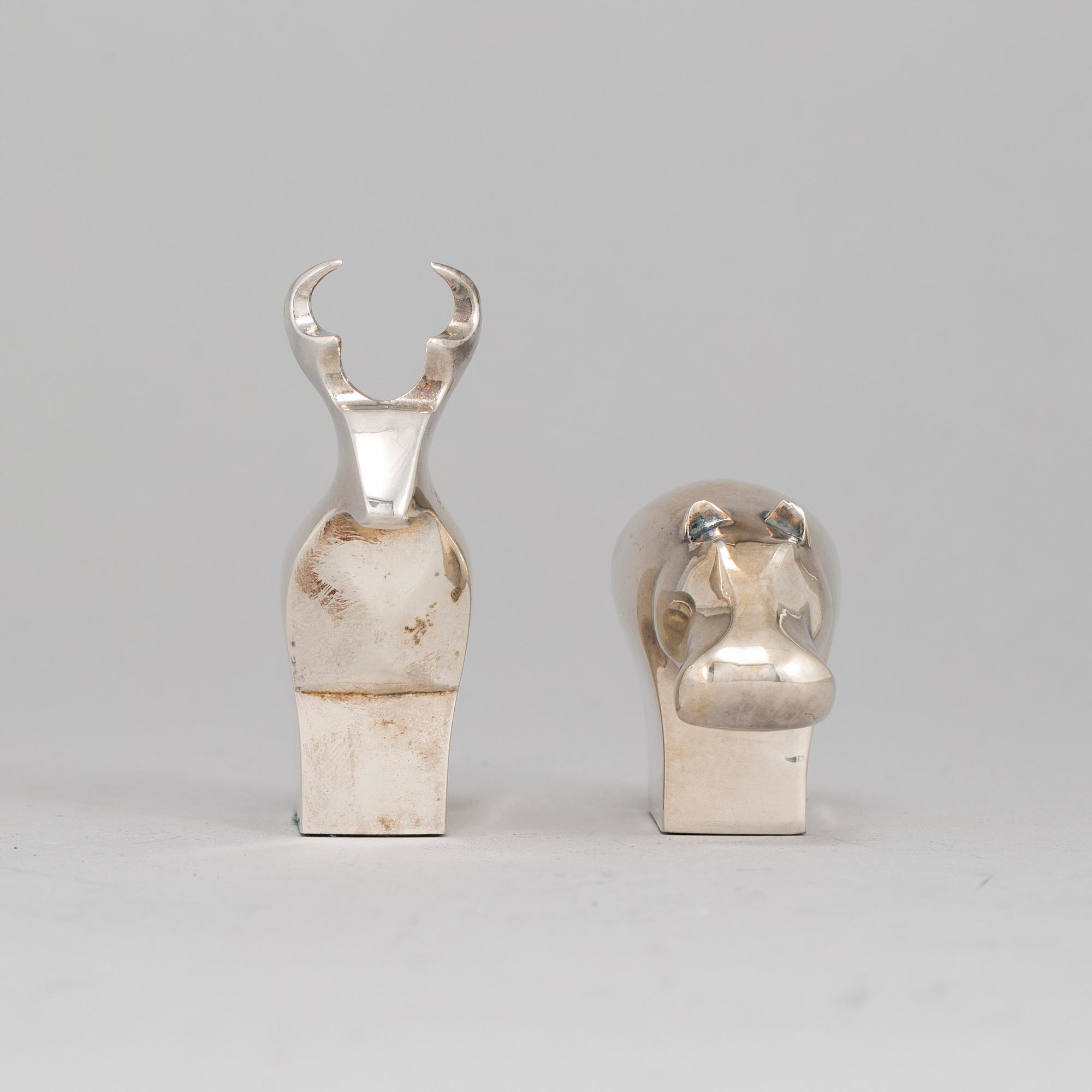 Two silver plated figurines, incl. Gunnar Cyrén, Dansk Designs, Japan.