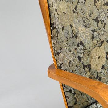 Werner West, fåtöljer, ett par, Wilh. Schaumannin Vaneritehdas Oy, Jyväskylä, Finland 1930-40-tal.