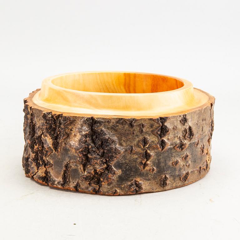 Four 1970:s wooden bowls by Söwe Konst, Sövestad Sweden.