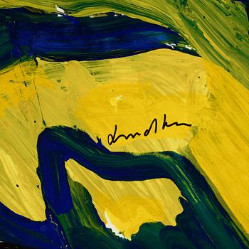 Bengt Lindström, acrylic on paper mounted to canvas, 1980s, signed.