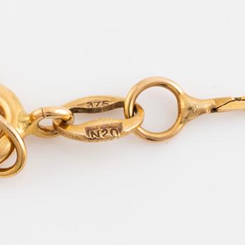 Hängsmycke med rosenslipade diamanter och pärla, med kedja.