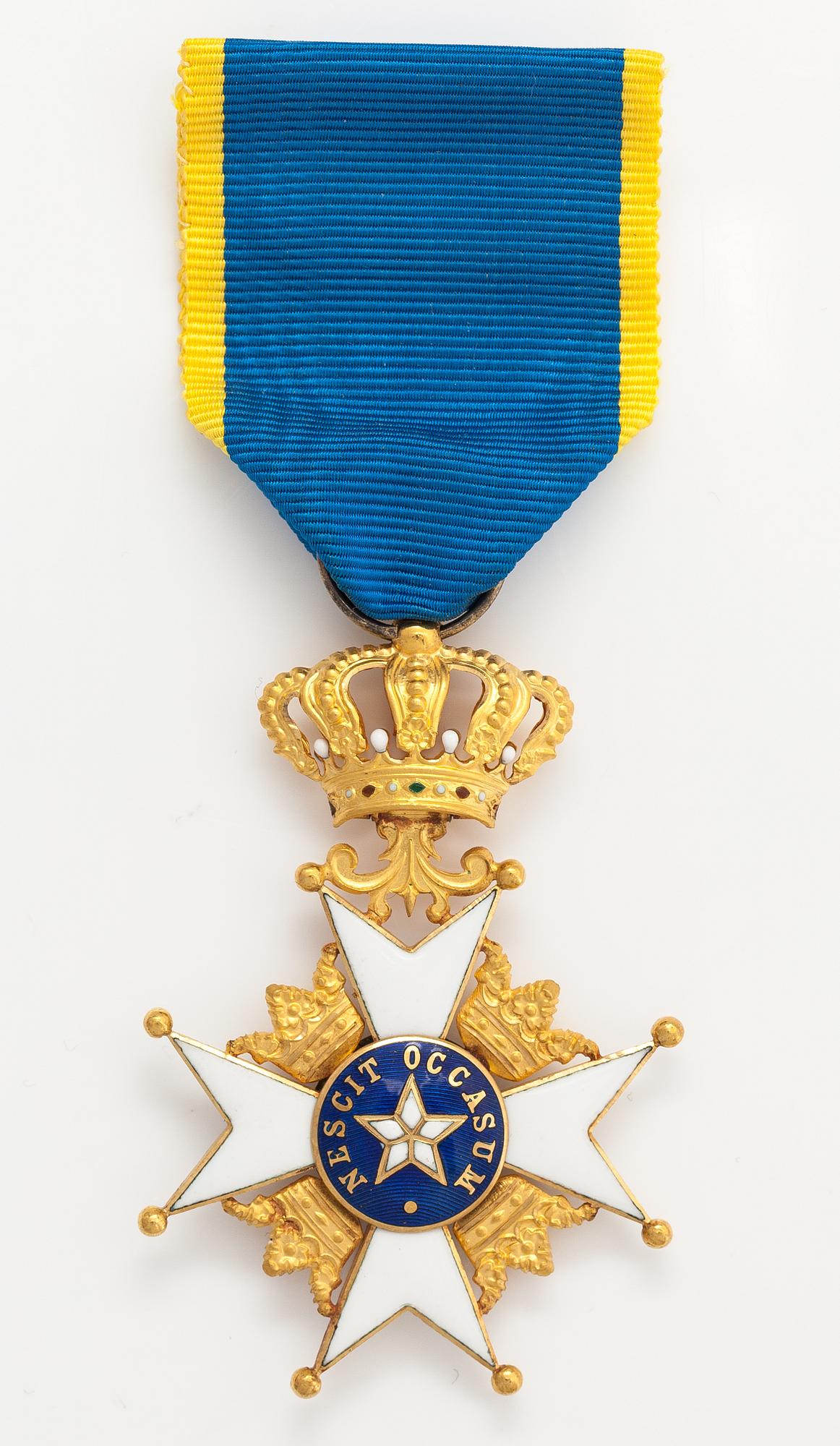 Nordstjärneorden, Riddare av första klassen, 18K guld, emalj. C.F. Carlman, Stockholm 1957.
