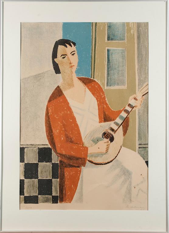 ÅKE HELLMAN, färglitografi, signerad, daterad -55 och numrerad 131/250.