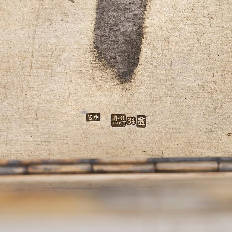 Fjodor Jartsev, cigarrskrin, silver, trompe l'oeil, Moskva 1889.