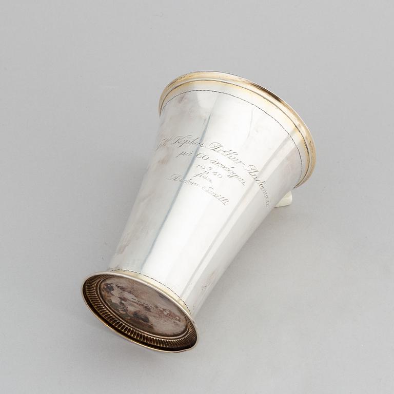 A Swedish silver beaker, mark of GAB, Stockholm 1940.