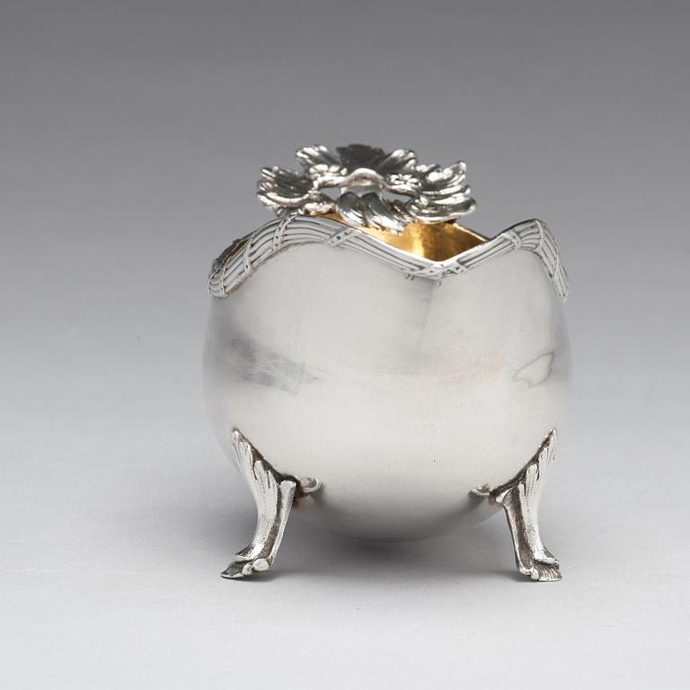 A Swedish 18th century parcel-gilt silver cream jug, Stockholm 1776, no makers mark.