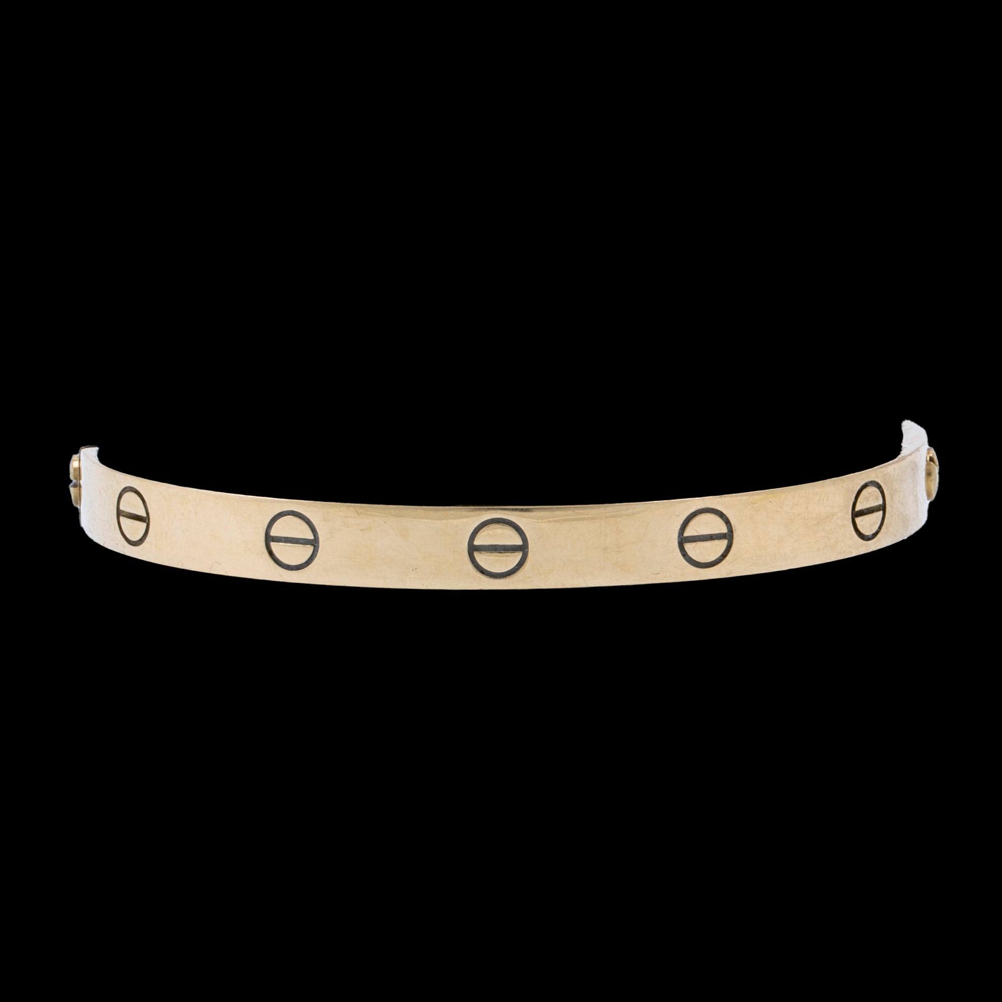 Cartier "Love" bracelet 18K gold, purchased year 2000.
