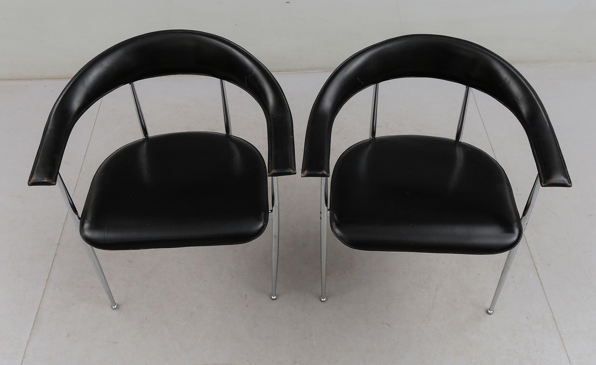 KARMSTOLAR, 1 par, "P40", G. Vegni och G. Gualtierotti, Fasem, 1900-talets andra hälft.