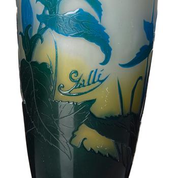 Emile Gallé, an Art Nouveau cameo glass vase, Nancy, France, ca 1900.