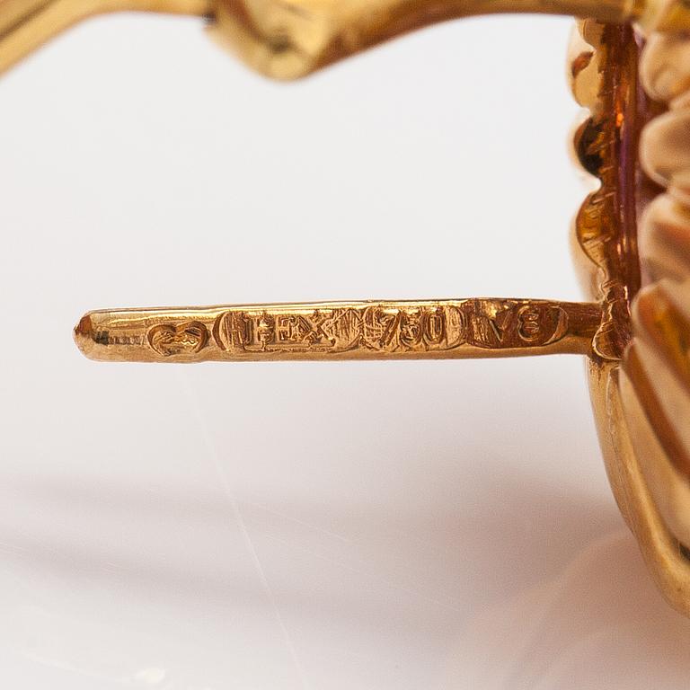 18K gold earrings "Catherine the great" with amethysts and diamonds ca. 0.40 ct in total. Ofelia Jewelry, Helsinki 1998.