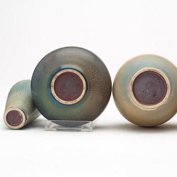 Berndt Friberg, a set of eight stoneware vases, Gustavsberg Studio 1942-61.