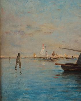 Wilhelm von Gegerfelt, Ships on the Venice lagoon ("Lagunen i Venedig").