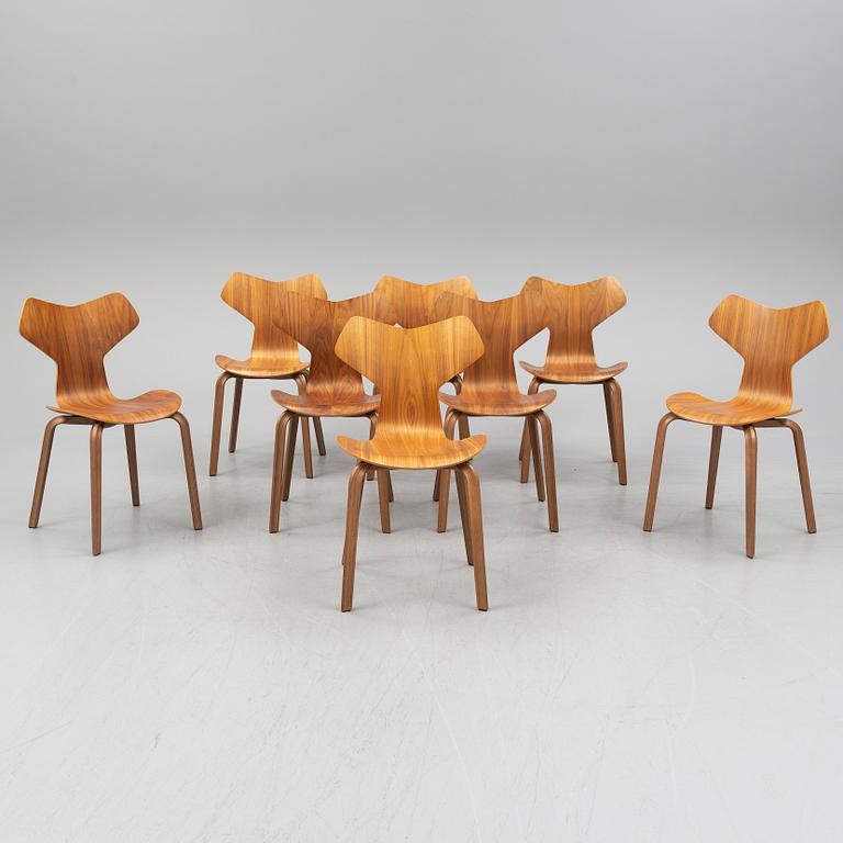 Arne Jacobsen, "Grand Prix" 8 chairs, Fritz Hansen, Denmark, 2016.