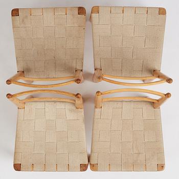 Gunnar Asplund, a set of four chairs for the Stockholm City Library, Nordiska Kompaniet ca 1928.