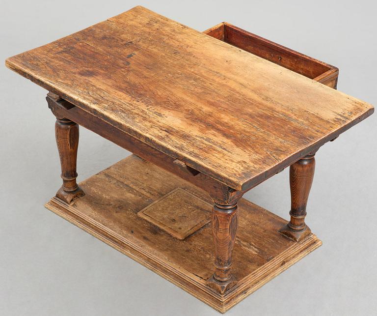 A Swedish baroque pine table, circa 1700.