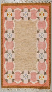 A flat weave by Ingegerd Silow, signed IS, second half of the 20th century, 204 x 138 cm.