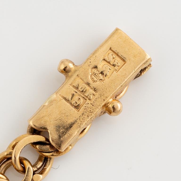 Bracelet, with charms, 18K gold.