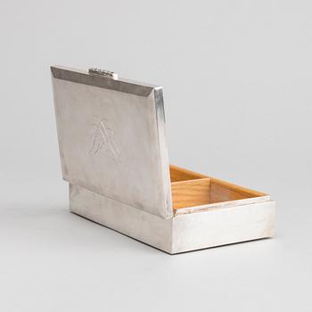 A 20th century silver cigarbox.
