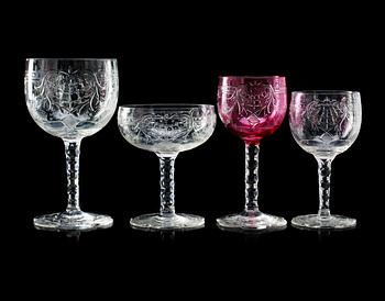 1382. A Bohemian cut glass service, second half of 19th Century.