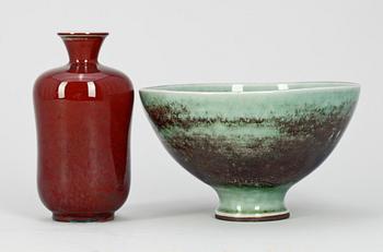 SKÅL samt VAS, stengods, Berndt Friberg, Gustavsberg Studio bla 1970.