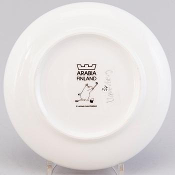A MOOMIN PLATE, porcelain, children’s plate, ’Happy family’, Arabia. Not in manufacturing.