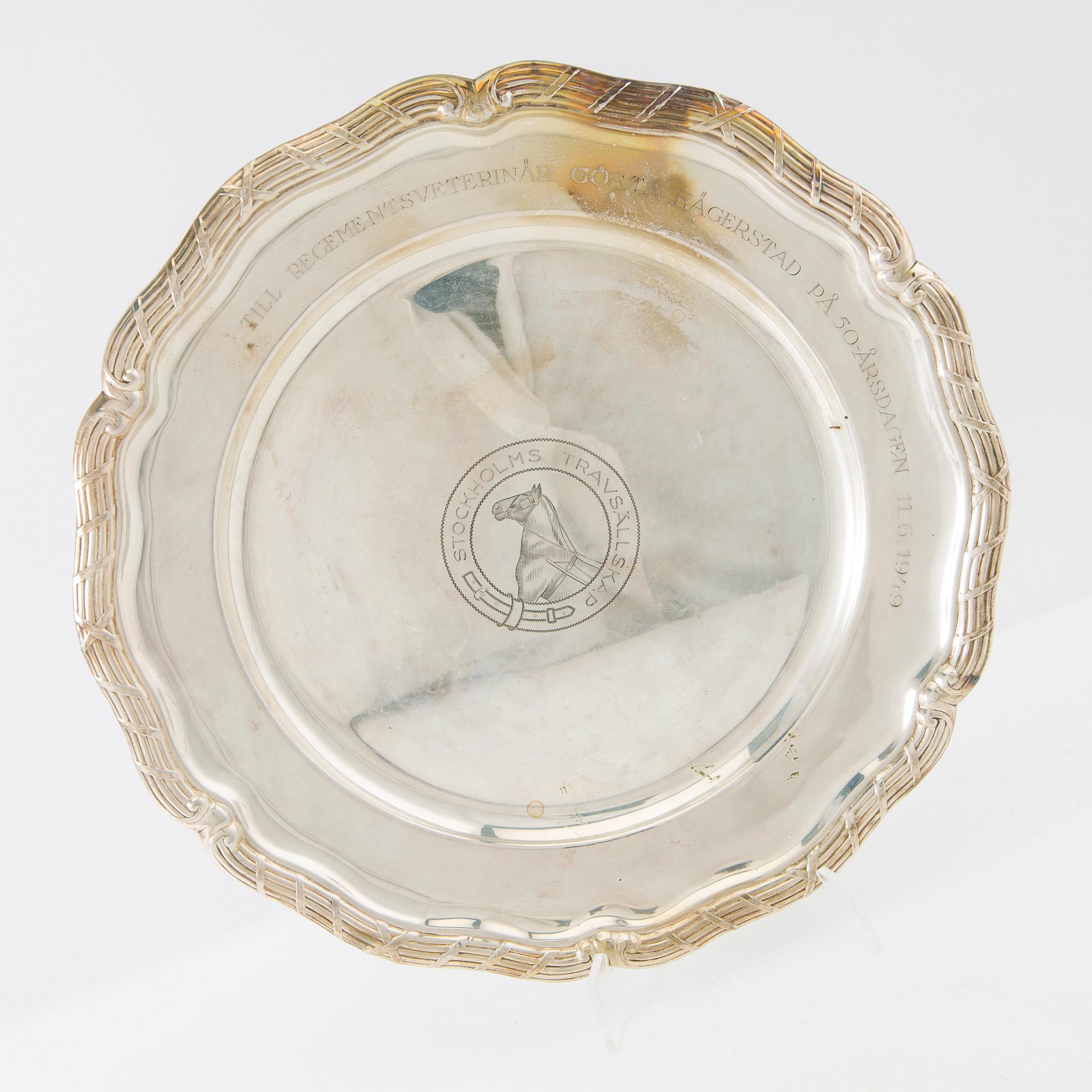 Serveringsfat 3 st silver 1900-talets första hälft.