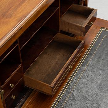 A mahogany-veneered desk, late Gustavian, Sweden, late 18th century.