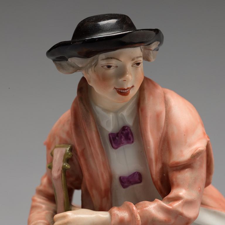 A 'Vienna' figure of a fiddler, 20th Century.