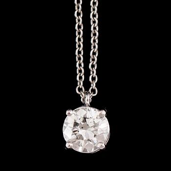 HÄNGE, 18 k vitguld, solitär briljantslipad diamant 1.00 ct.