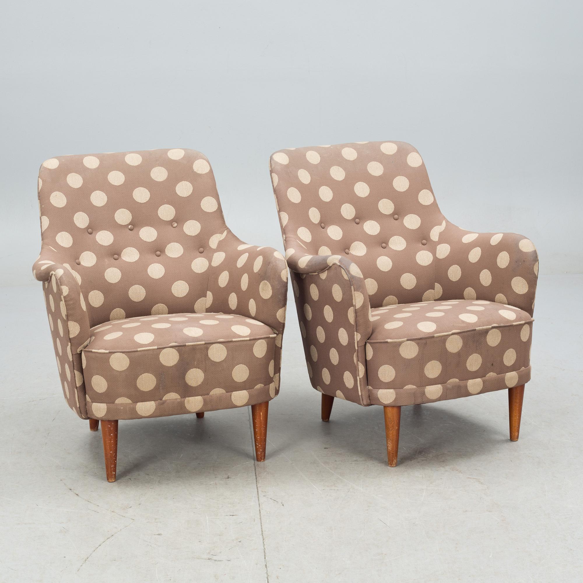 FÅTÖLJER, ett par, "Samsas", Carl Malmsten.