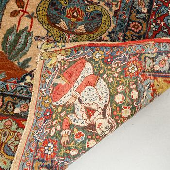 A Tabriz carpet, antique/semi-antique, dated 1914, 266 x 195 cm.