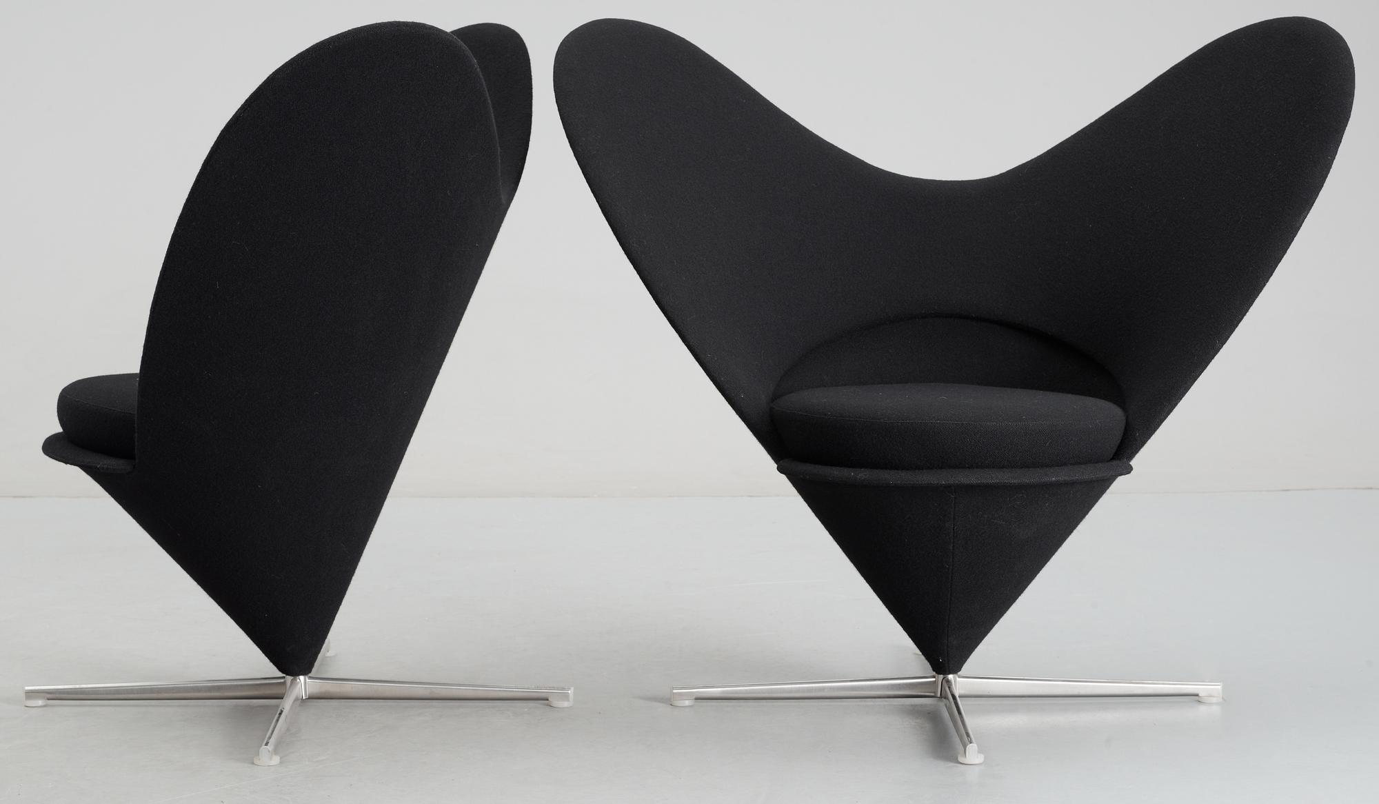 VERNER PANTON, "Heartshaped Cone Chair" ett par, Vitra.