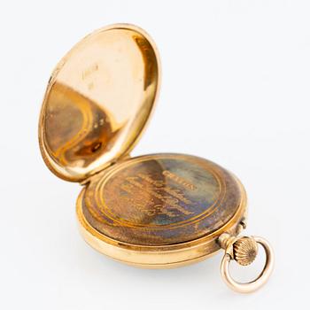 Pocket watch, 18K gold, 36 mm.