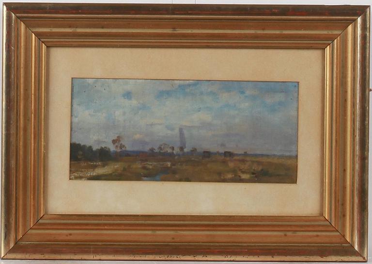 OKÄNDA KONSTNÄRER, olja på duk resp pannå, 3 st varav en sign W, 1800-1900-tal.