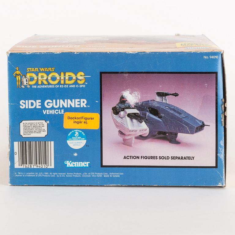 STAR WARS, AT-ST, Speeder bike samt Droids Side Gunner i svensksålda kartonger, 1983-85.