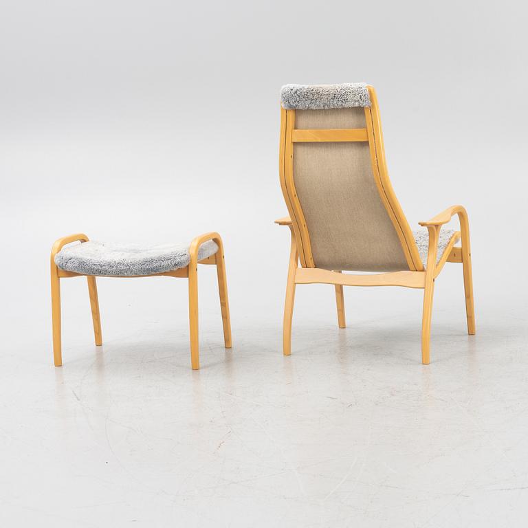 Yngve Ekström, armchair with footstool, Lamino, Swedese, late 20th century.