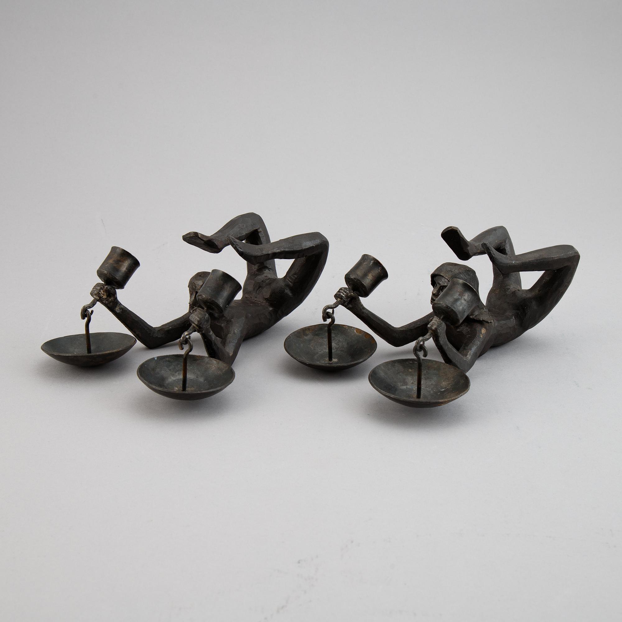 Erik Höglund, skulptur/ljuslampett, smide, Lars Larsson Konstsmide, signerad, numrerad 1/10.